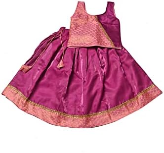 Традиција Индидија Sequin & Dupion ткаенина за забава и свадба носат зашиени патааваи лехенга холи за девојчиња и деца