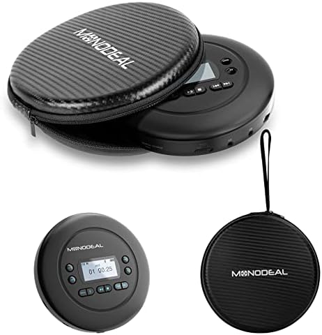 ЦД плеер преносен со тркалезно носење куќиште, монодеален Bluetooth CD плеер, компактен компактен мал плеер за Walkman CD со слушалки