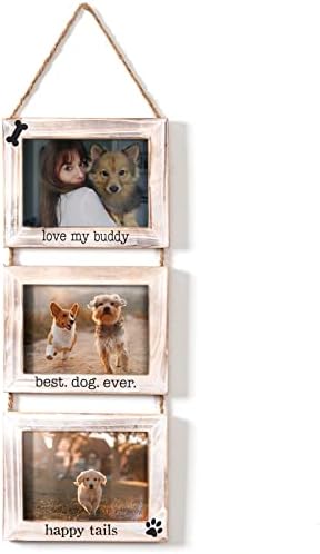 Oksqw кучиња wallидна слика рамка 5x7 колаж 3 фото рамка галерија со жица хаски кучиња пастир кучиња или рамки за миленичиња, спомен -рамка за