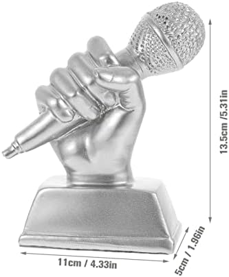 Награди за достигнување на домашен декор Сребрен микрофон трофеј смола микрофон златен скулптура за пеење трофеј за украси за