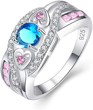 Ringsенски ангажман прстени мода разнобоен аметист венчален прстен цирконија двојка прстен за мажи предлог прстен накит анксиозен