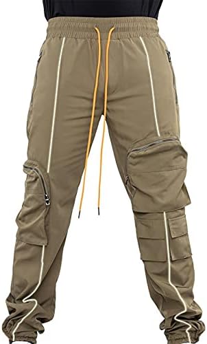 Обични џогерски панталони со ishишилиуман, панталони со атлетски патеки со мулти-џеб опуштени панталони за влечење на отворено панталони