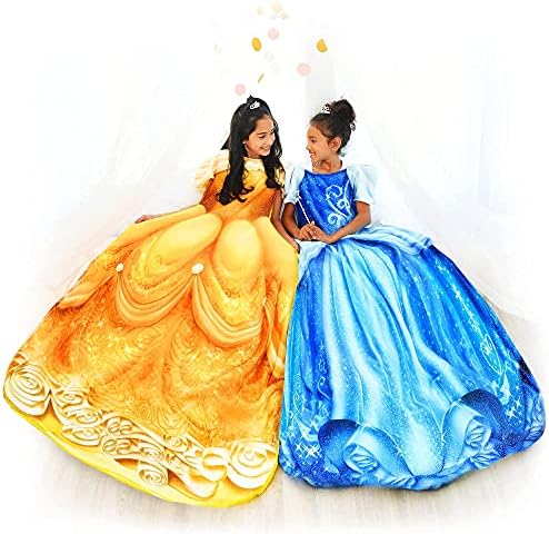 Опашки на Blankie | Пакет за забава на принцезата Дизни, пакет на наметка на Пепелашка и Бел, облечена во наметка