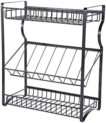 Zhинг 3-ниво кујна контра и полица за кабинет, решетка за зачини, полици за складирање на единици метал за алишта за плакари на оставата,