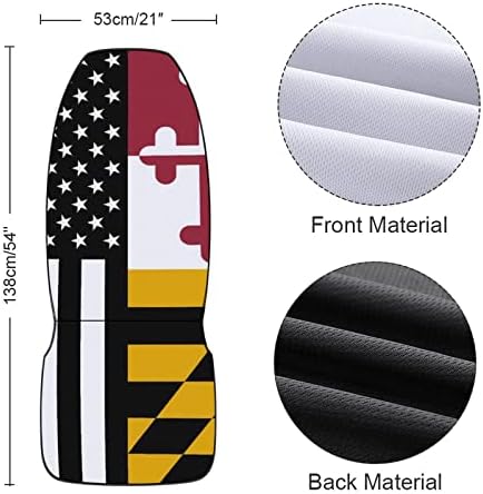 Американското место со знаме на автомобили во Мериленд, опфаќа додатоци Премиум предниот пар за перница за перничиња Универзално вклопување