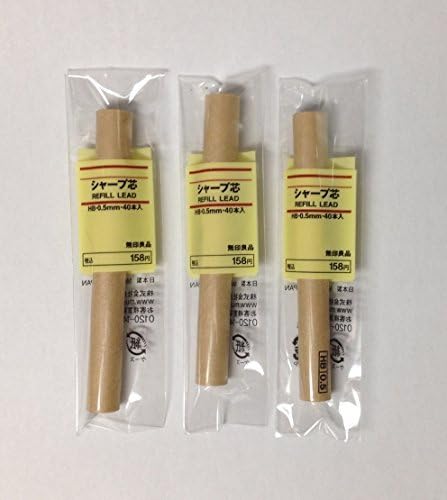 Муџи Јапонија Механички Молив За Полнење Води [0,5 мм-HB] 40 парчиња 3 пакувања