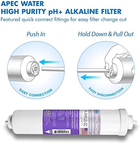 APEC FI-PHPLUS - QC US НАПРАВИ 10 pH со висока Чистота+ Алкален Филтер Од Калциум Карбонат со qw Брзо Поврзување За Систем За Филтрирање