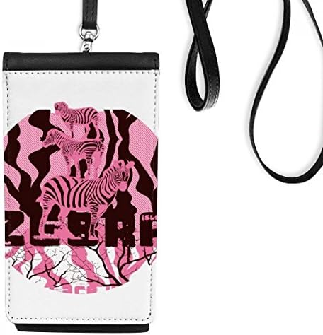Виолетова Пинто гранки околу животински телефонски паричник чанта што виси мобилна торбичка црн џеб