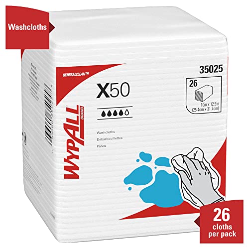 Wypall X50 Крпи За Еднократна Употреба , Силни За Продолжена Употреба, Четвртина, Бела, 32 Пакувања / Случај, 26 Листови / Пакет, 832