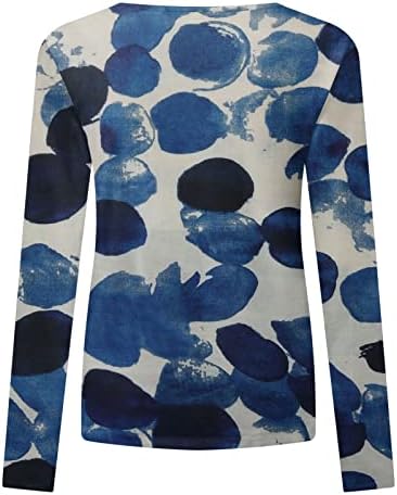 Narhbrg џемпер за жени со долги ракави против маици со вратот секси леопард печати крпеници блузи случајни бои блок Туника ТОП ТОП