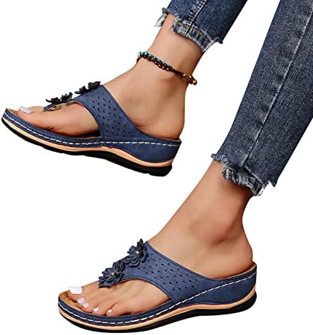 Askelly Spring Sandals за жени 2023 Womenените удобни влечки со лак за поддршка на сандали римски флип -апостолки