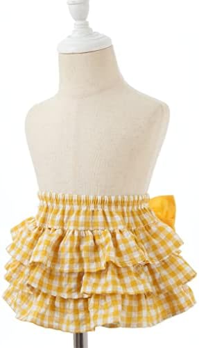 Девојки за девојчиња Каерм Девојче бебе Блумер карирана лапачка со рафли, здолниште со шорцеви летни памучни пелени, долна облека