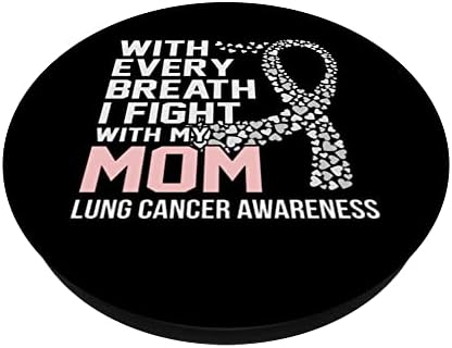 Борба за мама Месец за подигнување на свеста за рак на белите дробови, бел графички поппокети заменливи поплипки