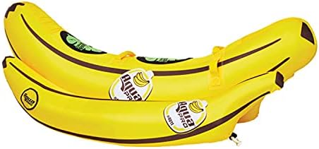 Аква Про Гигант Влечни Банана Цевка  - 1-2 Возачи-Двоен Понтон Надувување Банана Брод Цевка  - Жолта
