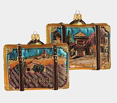 Прованса Франс Патнички куфер Полски стакло Божиќна украс Една декорација