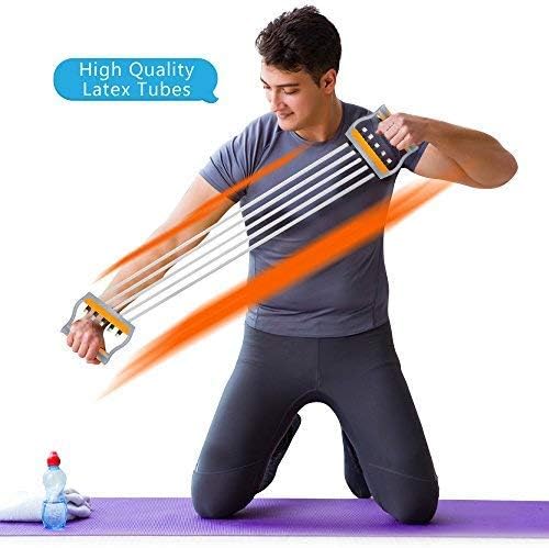 Toco Freido Expander на градите | Обука за рака, 5 цевки за прилагодување на силата на раката, ленти за отпорност на вежбање за