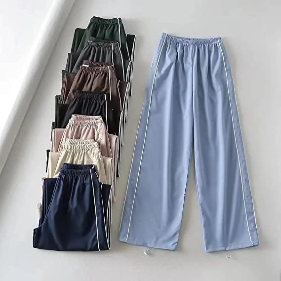 Mangmao жени y2k панталони y2k облека падобран панталони со високи панталони со половини со џебови трендовски буги џемпери