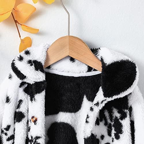 Детето бебе момче девојче руно копче леопард печатено палто топла зимска надворешна облека