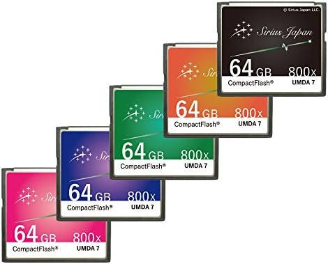 Sirius DSC-64ggr CF Картичка, 64 GB, Зелена, 5 Бои За Избор, Компактна Флеш Картичка, 800x Брзина