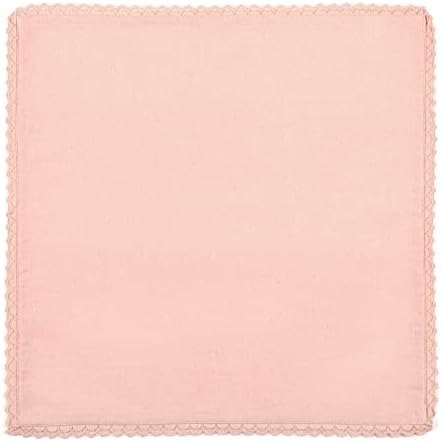 Возрасни уметности Руменило Розова чипка памук лен 85%памук 15%Лен 12 парчиња комплет големина - 12х12 инчи Салфетки За Вечера