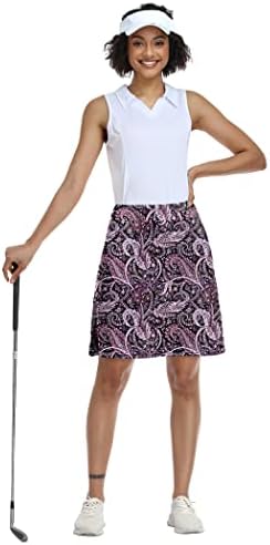 Коорун женски 20 колено со должина на коленото здолништа Атлетски тенис Скартс долги здолништа за голф со џебови тренингот скромни