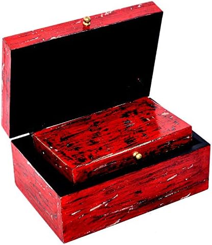 Индиска занаетчиска дрвена декоративна кутија мулти -намена сет од 3 домашни украси