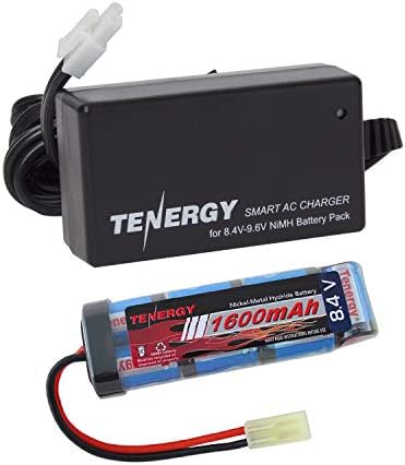 Tenergy Airsoft Battery 8.4V 1600MAH NIMH Flat Battery Battery W/Mini Tamiya Конектор за Airsoft Gun + 8.4V-9.6V NIMH Charger W/Mini
