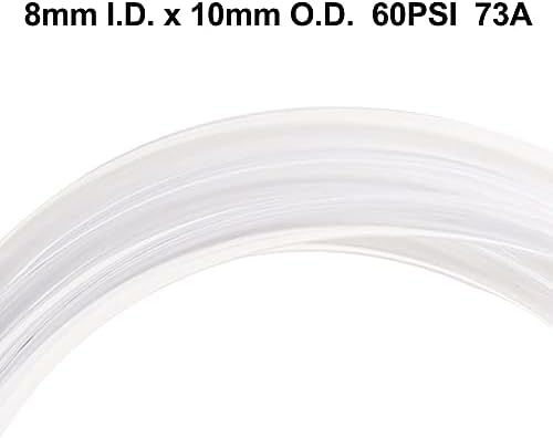 Ququyi PVC винил цевки лесен степен чиста пластична цевка, 8мм ID x 10mm OD PVC цевка Флексибилна пластична линија на цревото, отпорна на