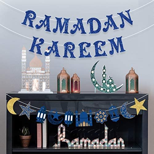 Рамазан Карим Банер - Рамазан Карим Декорација, Ѕвезда И Месечината Гарланд Сина Рамазан Партија Материјали Хаџ Еид Мубарак Партија