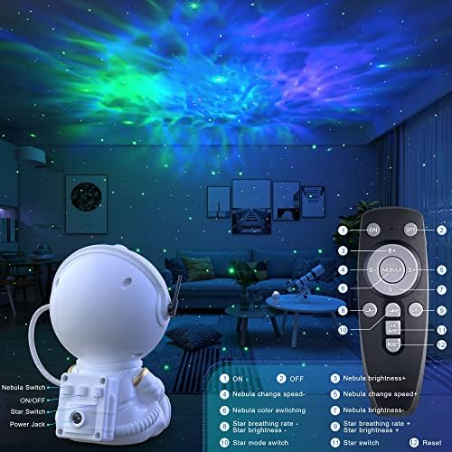 Starвезден проектор Галакси светлина, астронаут ноќно светло за деца, магличко небо starвездена светлина на проекторот, декор за спална соба
