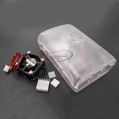 Raspberry PI 3 3B 3B+ NEW! PI BOX ABS CASE со модул на вентилаторот за малина Пи модел Б плус+ 2 парчиња чист алуминиумски топлински мијалник