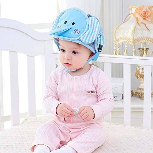 Ш-шлем за безбедност на бебиња G-дрво, деца за новороденчиња за деца против колукција, заштитно капаче, прилагодливи прицврстувачи на