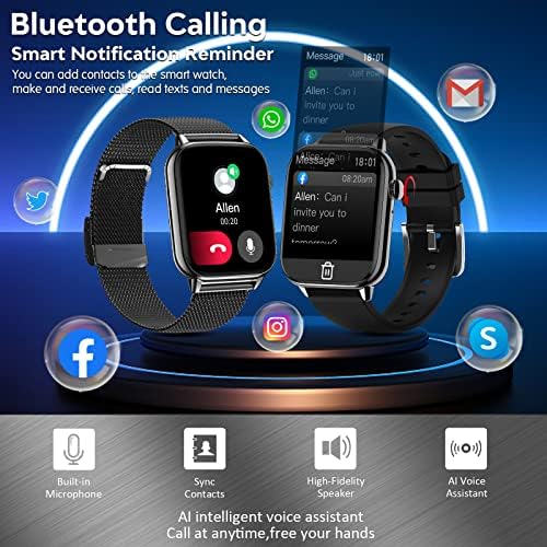 Паметен Часовник, 2023 Фитнес Часовник Со Монитор За Отчукувањата На Срцето На Крвниот Притисок 1.9 Голем HD Екран Bluetooth Телефон Часовник