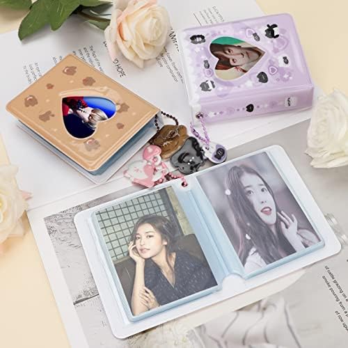 3 -инчен фото -картички врзивно средство Kpop фото -картичка книга мини фото албум фото -картичка држач за id Love Heart Hollow Kpop