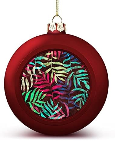 Шарена уметност остава Божиќна топка што виси украси Xams Декорација на дрво за забава
