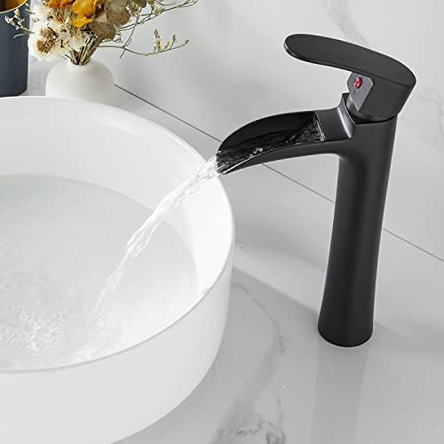 ZYCDP водопад тапа за бања, месинг тапа бања, топла и ладна вода миксер чешма, водопад единечна рачка за мијалник за бања висока,