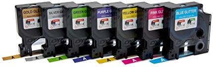 Dymo ColorPop автентична лента за производител на етикета, 1/2 W x 10 'L, црно печатење на златен сјај, стандард Д1