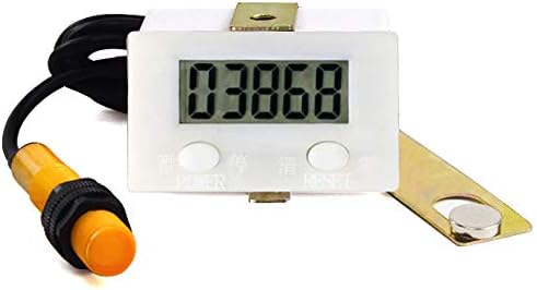 Digiten LCD Digital 0-999999 Counter 5 цифрен плус мерач на мерач + сензор за прекинувач со магнетна со магнетна