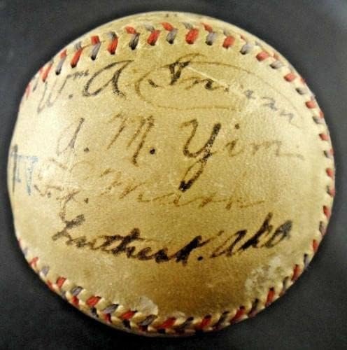 Ретки од 1916 година Хавајски кинески патници потпишаа бејзбол со Вилијам Бак Тин Лаи - Автограмирани бејзбол