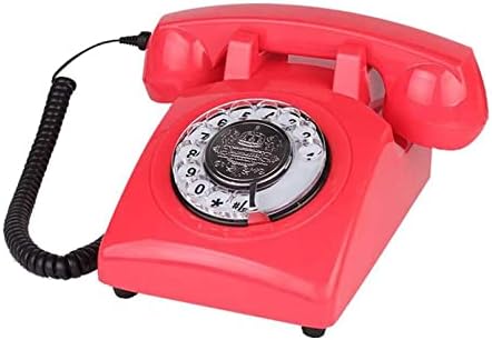 Телефонски ретро -фиксна телефонска фиксна линија, кабел антички гроздобер телефон со тастатура за старо модно ротирачко бирање,