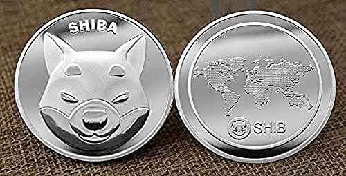 Шиба Ину|Dogecoin Cryptocurrency Виртуелна Валута|Сребрен Предизвик Уметност Комеморативна Монета|Bitcoin Колекционерски Занаети Со Пластична Кутија