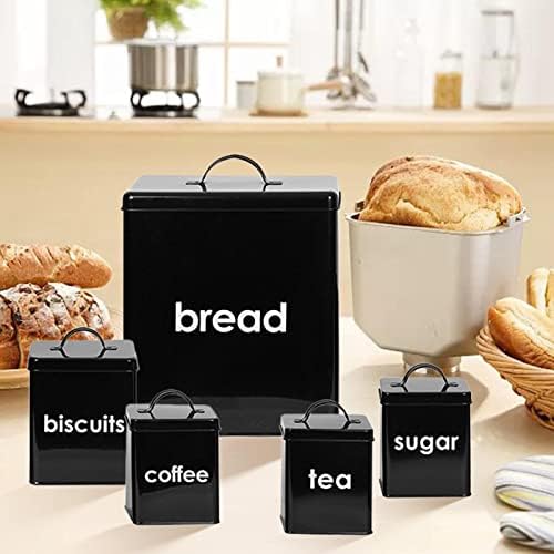 Кривс 5 парчиња Кутија За Леб Со Голем Капацитет И Канистер Поставете Корпа За Леб За Тегли За Кафе