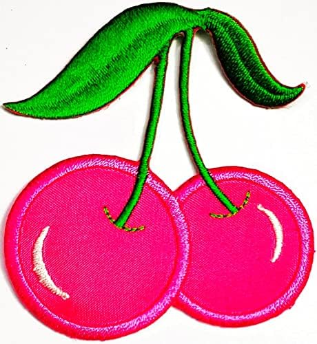 Kleenplus 3 парчиња. Цреша лепенка розова цреша цреша овошје цртани филмови занаетчиски уметности за шиење за шиење везено железо на шиење на залепки