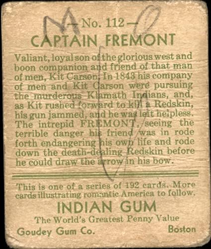1933 година Гуди Индиска гума за џвакање 112 Капетан Фремонт сиромашен