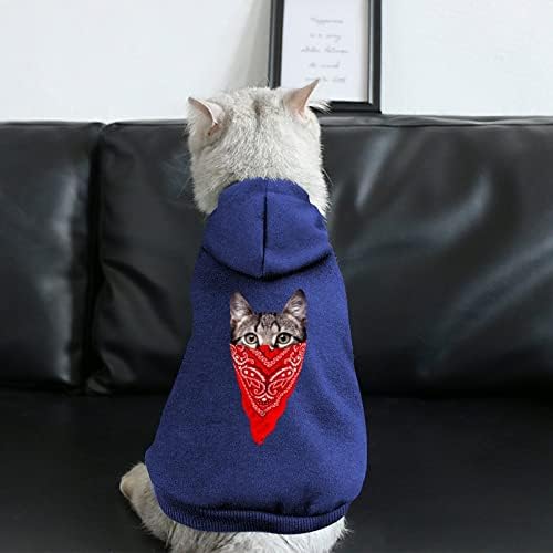 Смешна облека за миленичиња со мачки со капа, топла облека за домашни дуксери за купатило за мачка за кучиња мачка