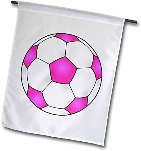 3DROSE FL_181839_1 Пинк Фудбалска топка Градина знаме, 12 до 18-инчи