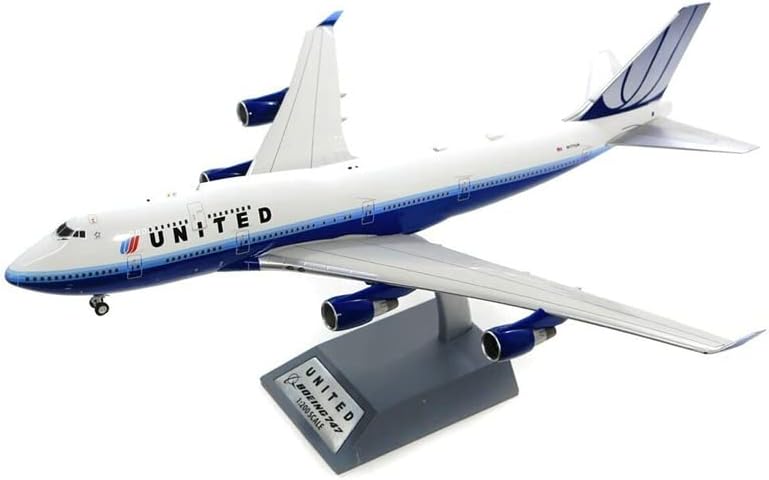 Inflate 200 United Airlines за Boeing 747-400 N171UA со Stand Limited Edition 1/200 Diecast Aircraft претходно изграден модел