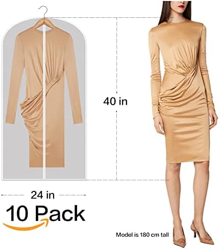 Торба За облека 10 Пакувања-40 Голема Задебелена Проѕирна Торба За Облека За Чување Плакари За Фустани, Венчаница, Невестинска Наметка,