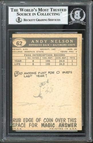 Колтс Енди Нелсон потпиша 1959 Топпс 62 картичка Бас Плаббед - Фудбалски картички за дебитант