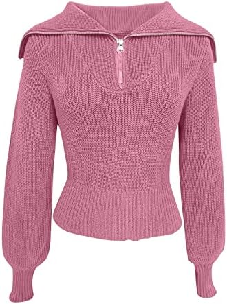 Женски џемпери за пулвер со долг ракав исечен цврст патент во боја широк врат плетена џемпер кашмир џемпери